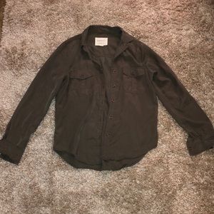 Army green button down
